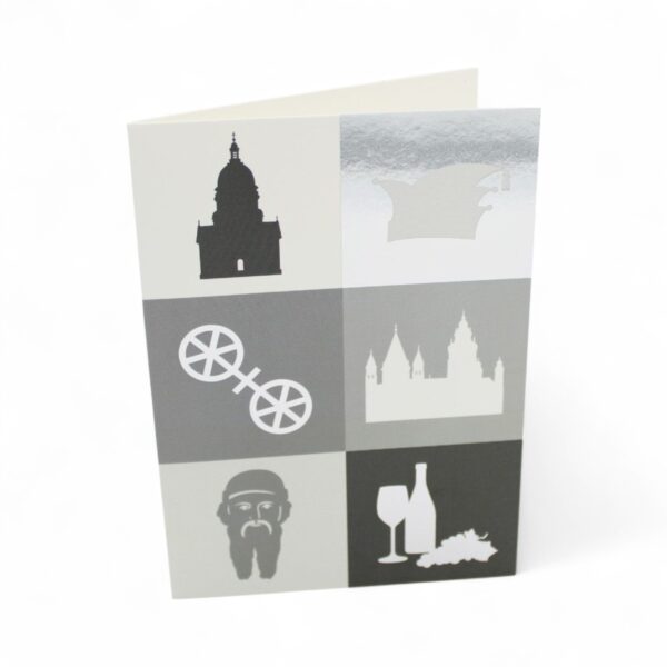 Klappkarte schwarz-weiß