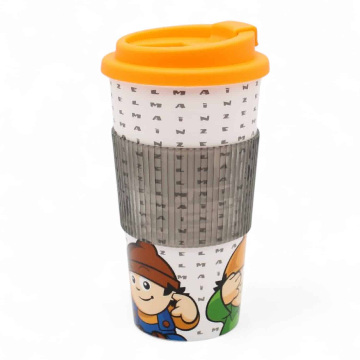 Mainzelmännchen Coffee to go Becher Seitenansicht