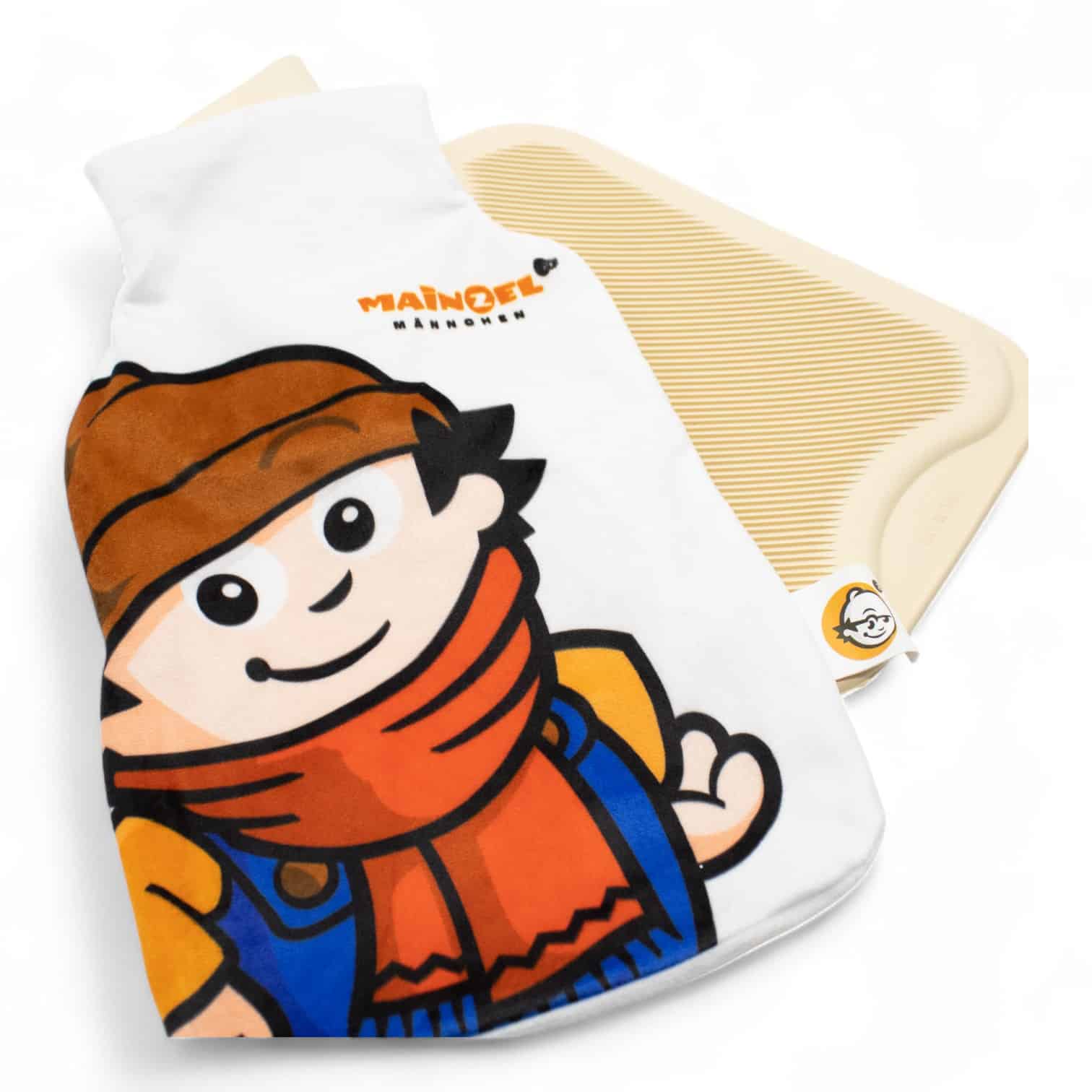 Wärmeflasche ausgepackt | Motiv: Anton mit Schal