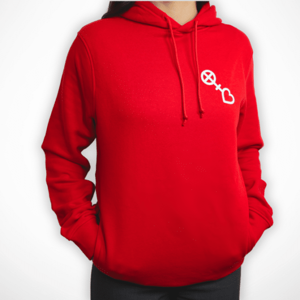 #mainzgefühl Hoodie – Roter Kapuzenpullover mit Logo