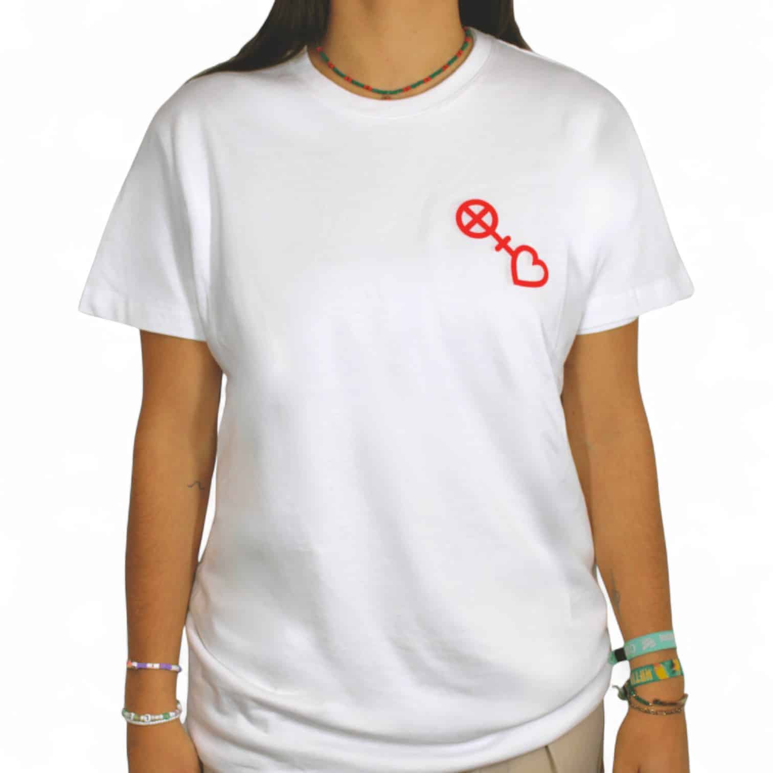#mainzgefühl T-Shirt weiß frontansicht mit mainzgefühl Logo an der Seite