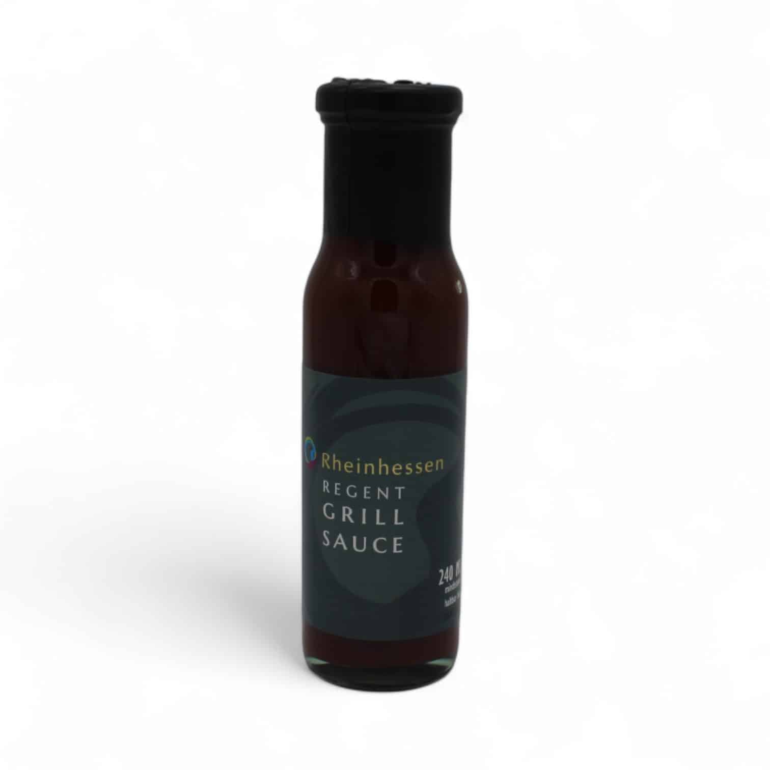 Flasche mit Etikett und Aufschrift "Regent Grill Sauce"