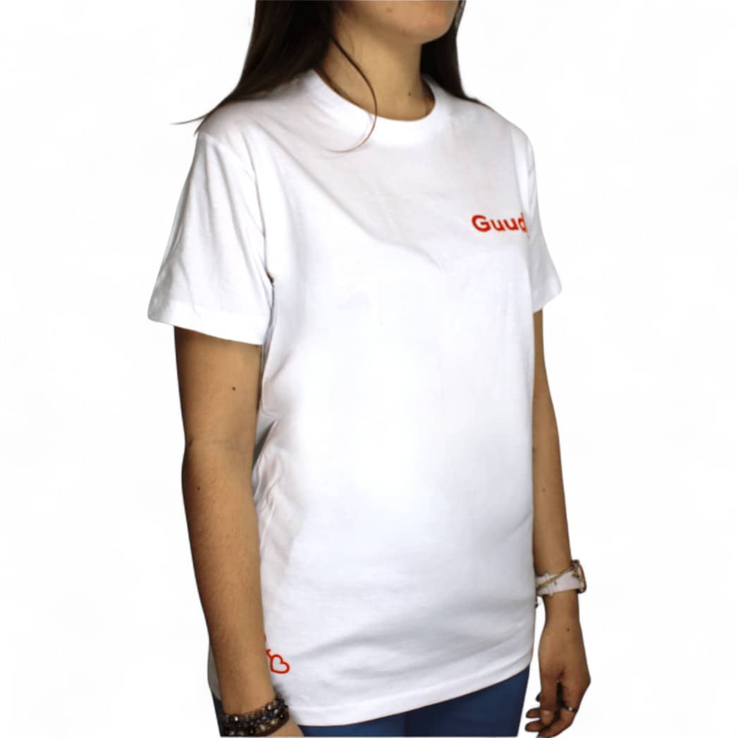 #mainzgefühl T-Shirt mit Aufschrift "Guude" auf der linken Brust